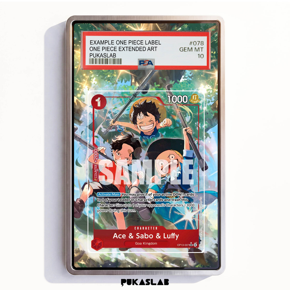 Monkey D. Luffy OP13-007 SR PSA One Piece Extended Art - Pukaslab
