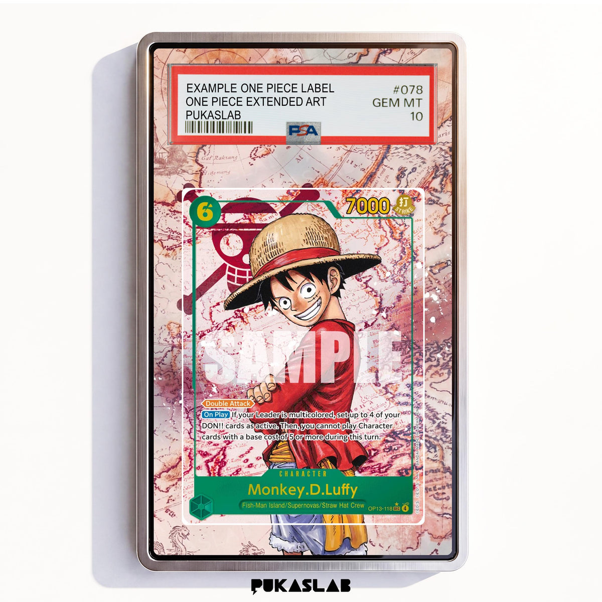 Monkey D. Luffy OP13-118 Sec 4 PSA One Piece Extended Art - Pukaslab