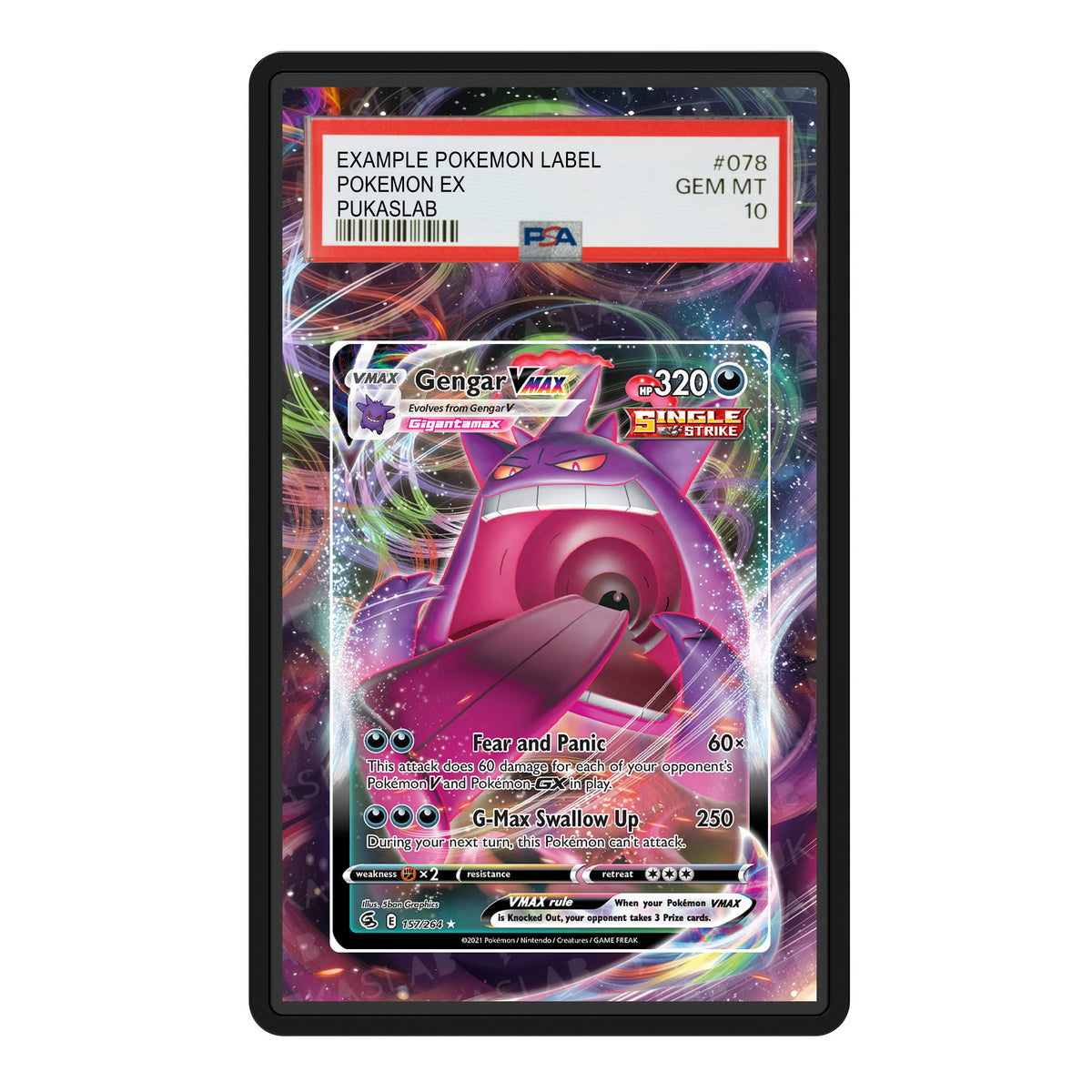 Gengar Vmax 157 Psa Slab Extended Art - Pukaslab