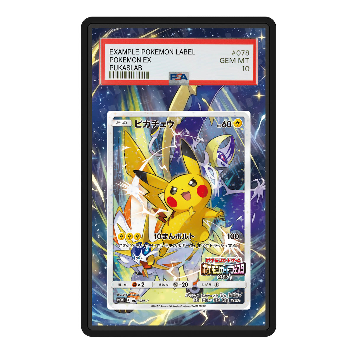 Pikachu 061/SM-P Psa Slab Extended Art - Pukaslab