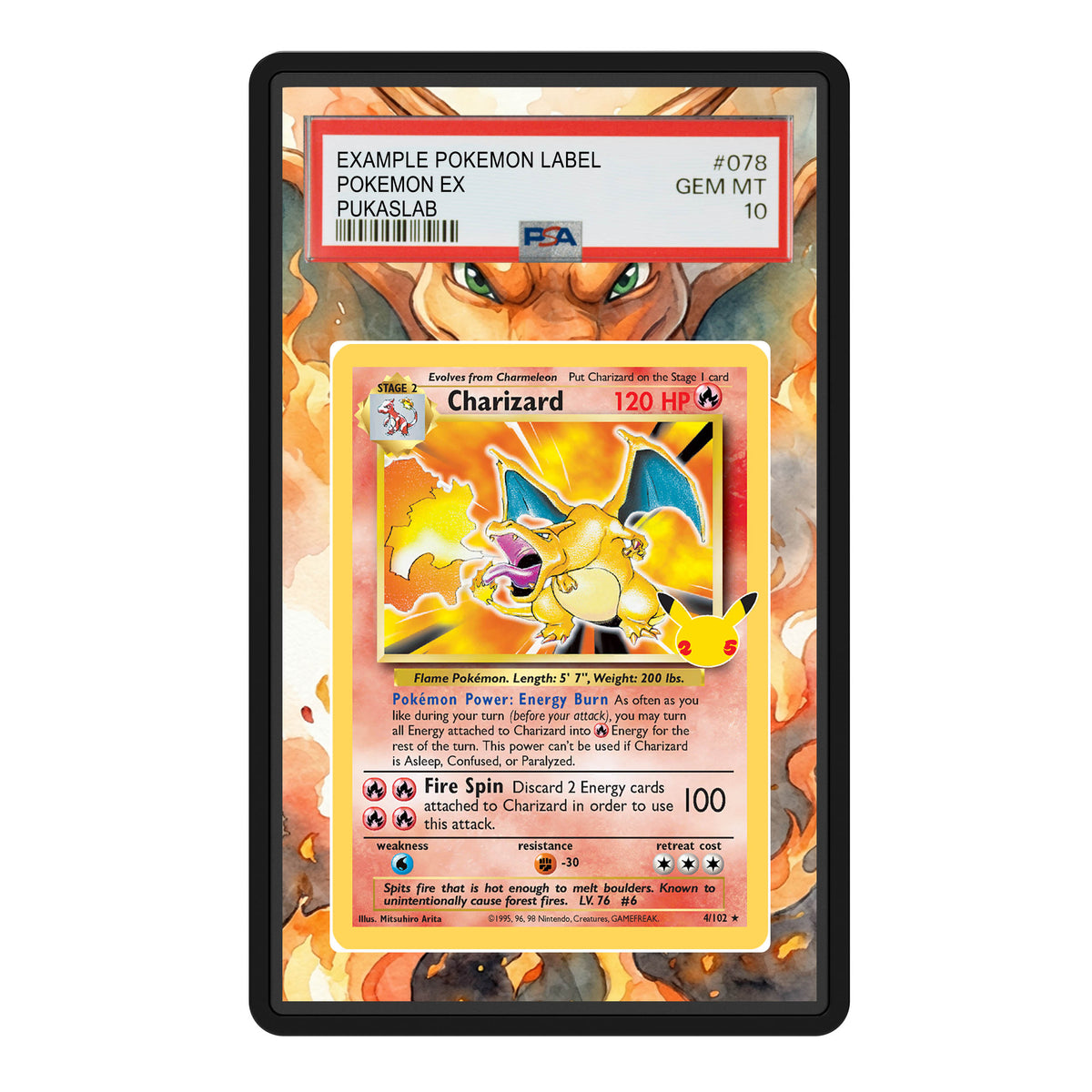 Charizard 25h 4/102 Psa Slab Extended Art - Pukaslab