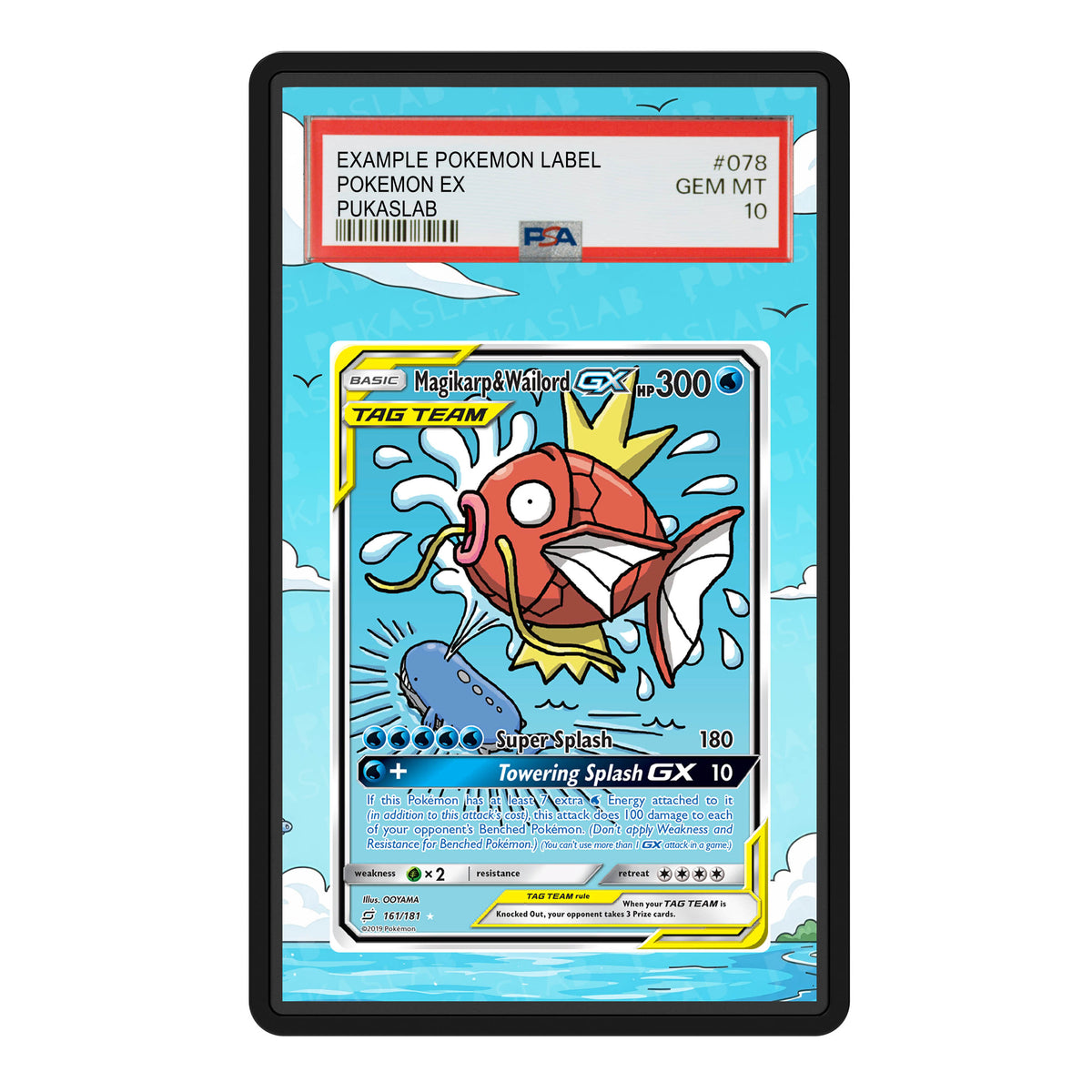 Magikarp & Wailord Gx Tag Team 161/181 Psa Slab Extended Art - Pukaslab