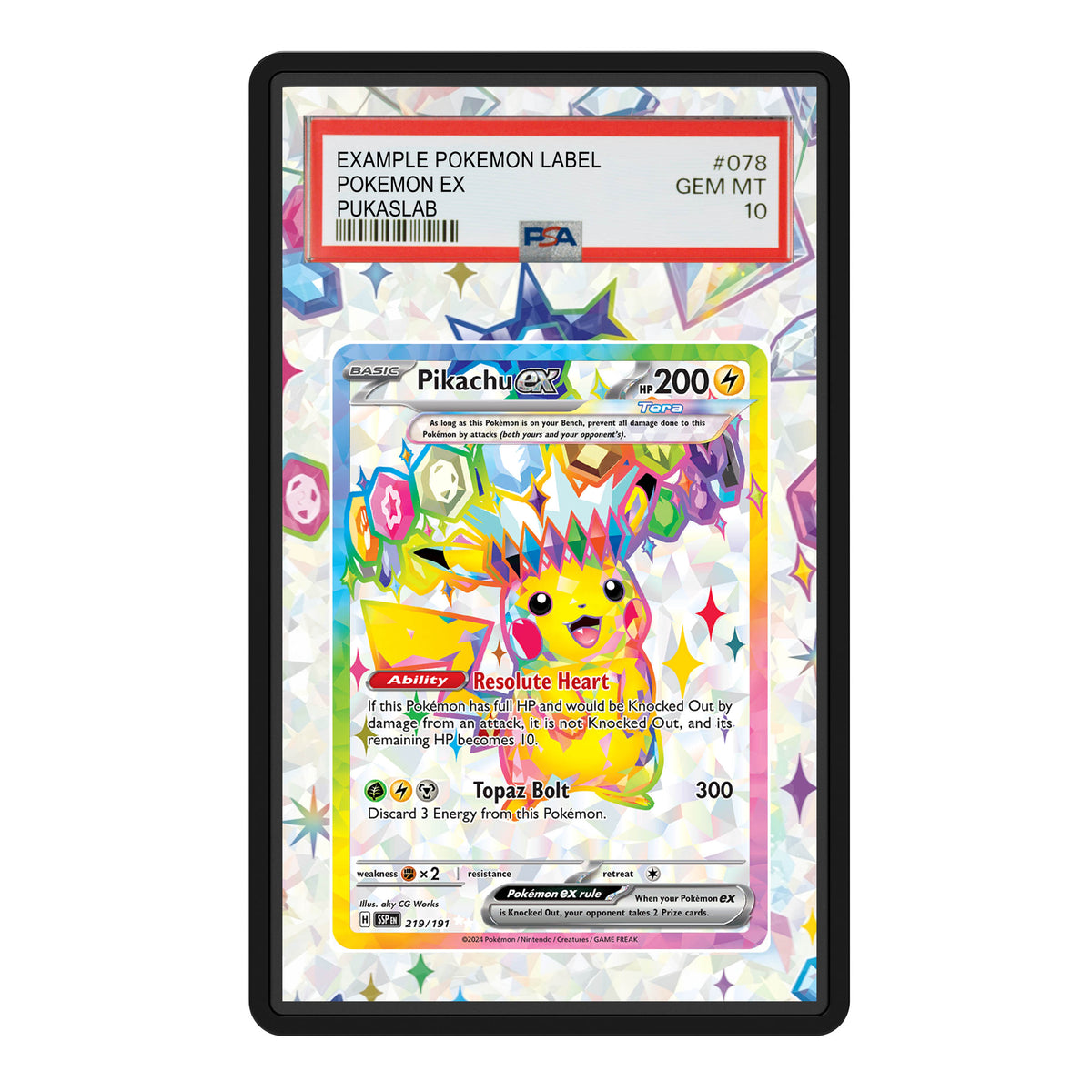 Pikachu Ex 219/191 Psa Slab Extended Art - Pukaslab