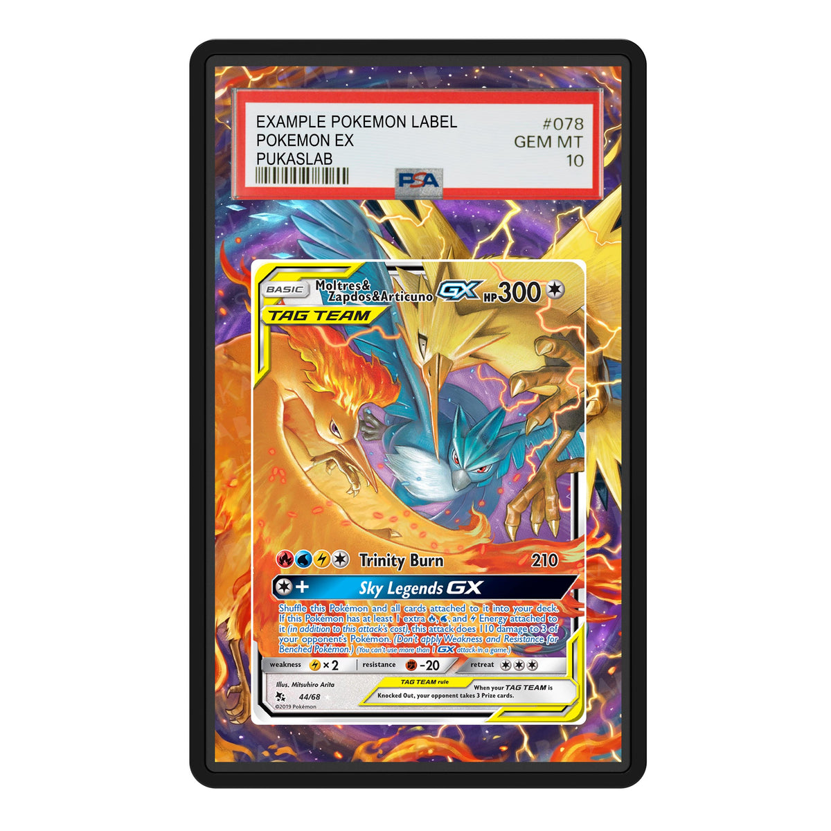 Moltres & Zapdos & Articuno Gx Tag Team Psa Slab Extended Art - Pukaslab