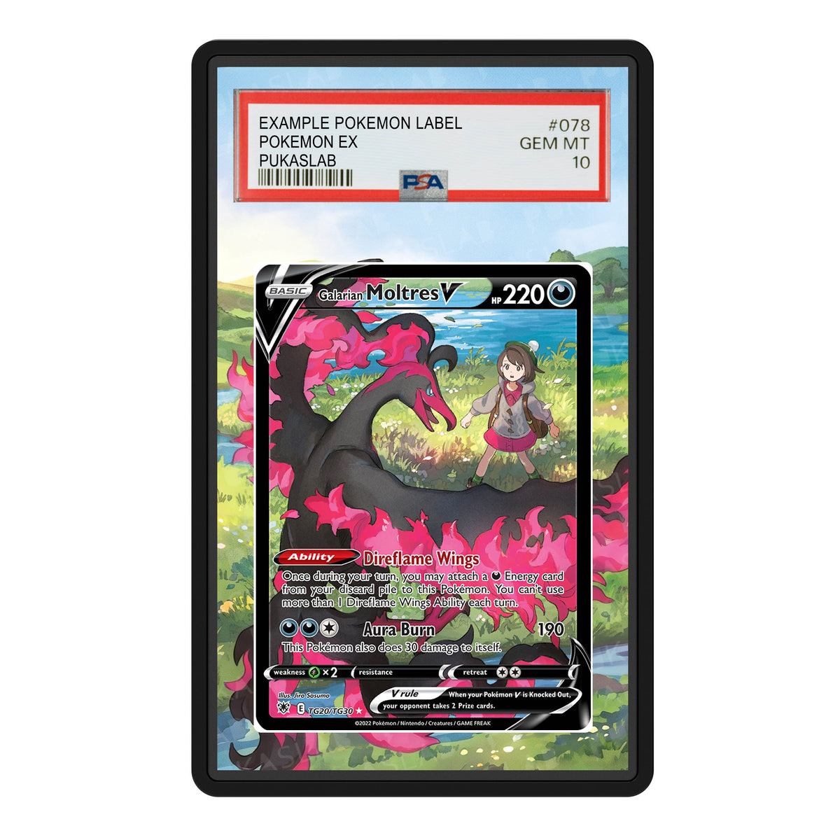 Galarian Moltres V TG20/TG30 Psa Slab Extended Art - Pukaslab