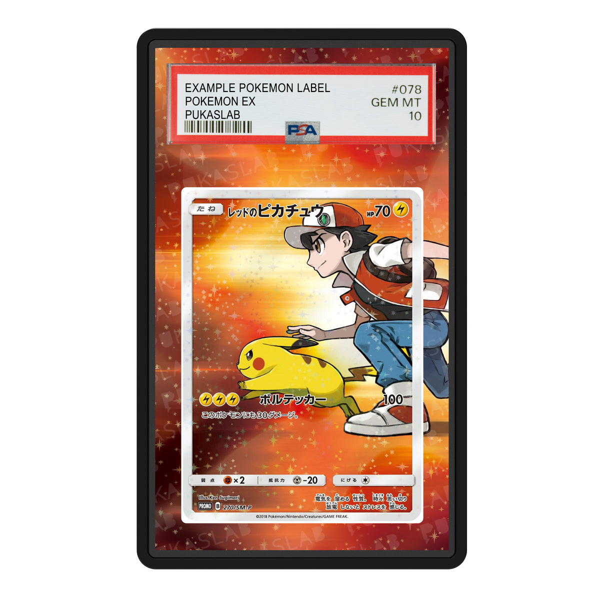 Red's Pikachu 270/SM-P Psa Slab Extended Art - Pukaslab