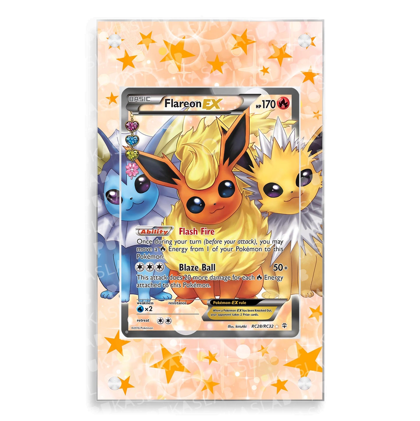 Flareon Ex RC28/RC32 Magnetic Case - Pokemon Extended Art Case