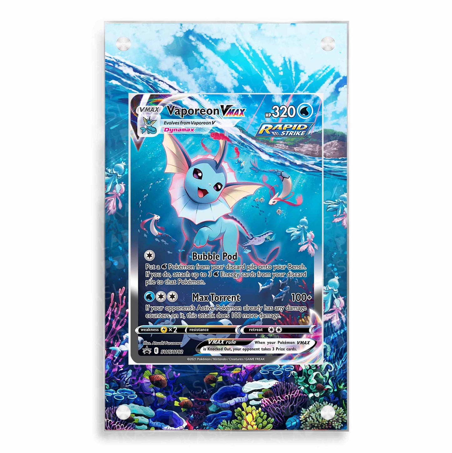 Vaporeon Vmax SWSH182 Magnetic Case - Pokemon Extended Art Case