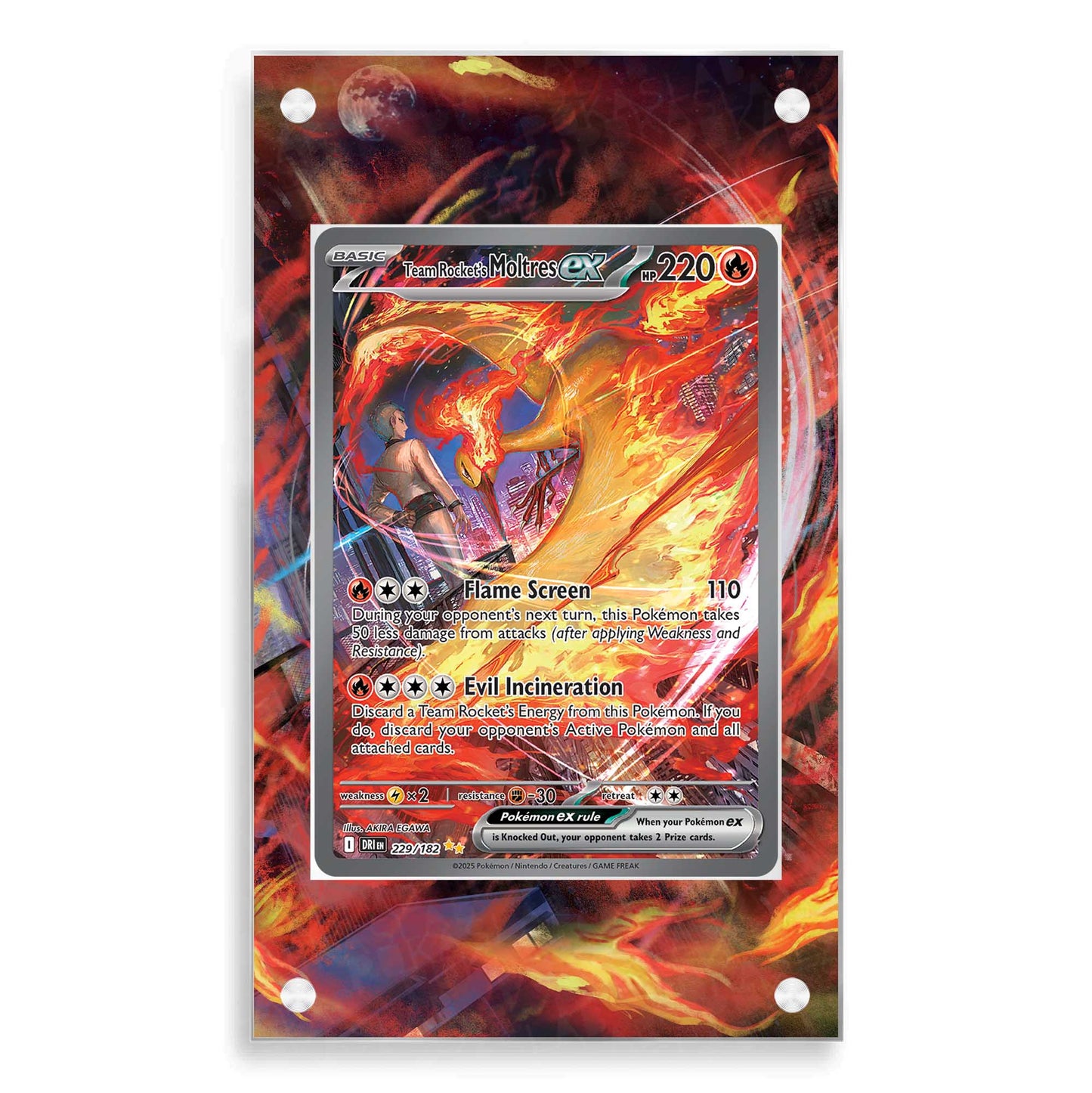 Moltres EX Team Rocket 229/182 Magnetic Case - Pokemon Extended Art Case