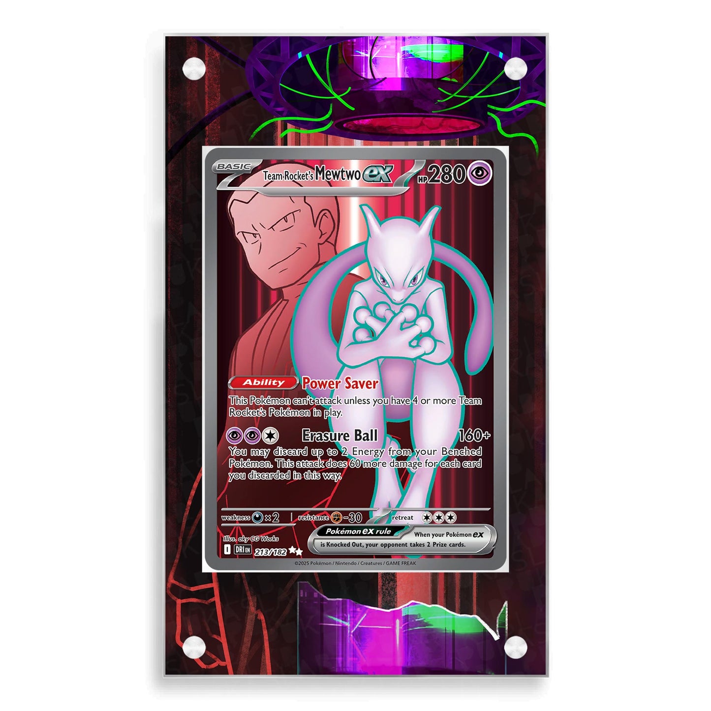 Team Rocket's Mewtwo ex 213/182 Magnetic Case - Pokemon Extended Art Case