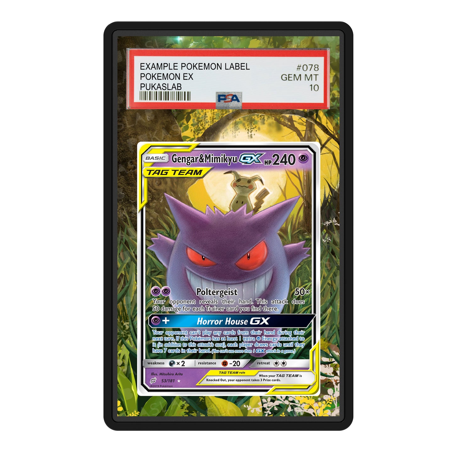Gengar & Mimikyu Gx 53/181 Psa Slab Extended Art - Pukaslab
