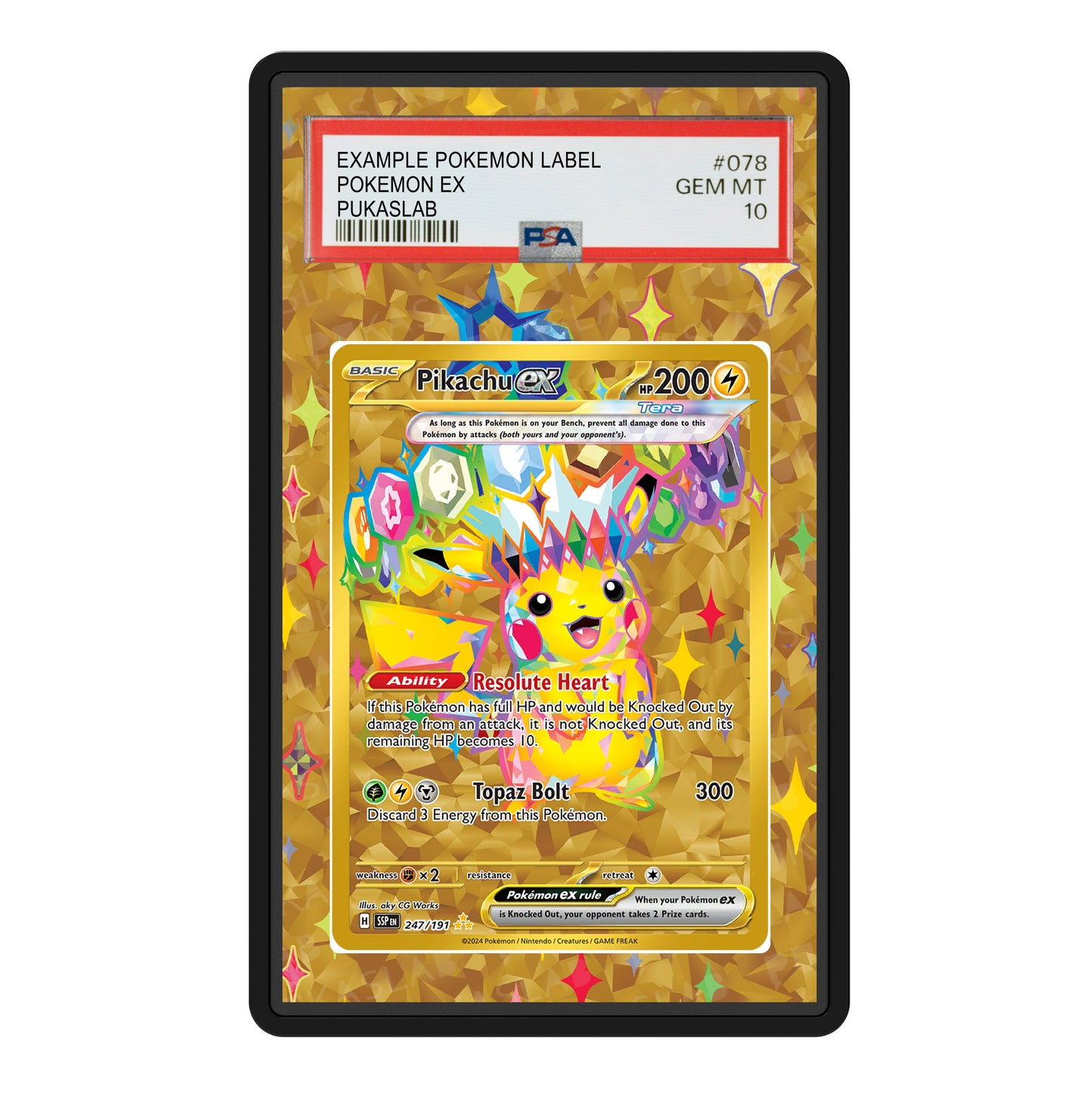 Pikachu Ex 247/191 Psa Slab Extended Art - Pukaslab