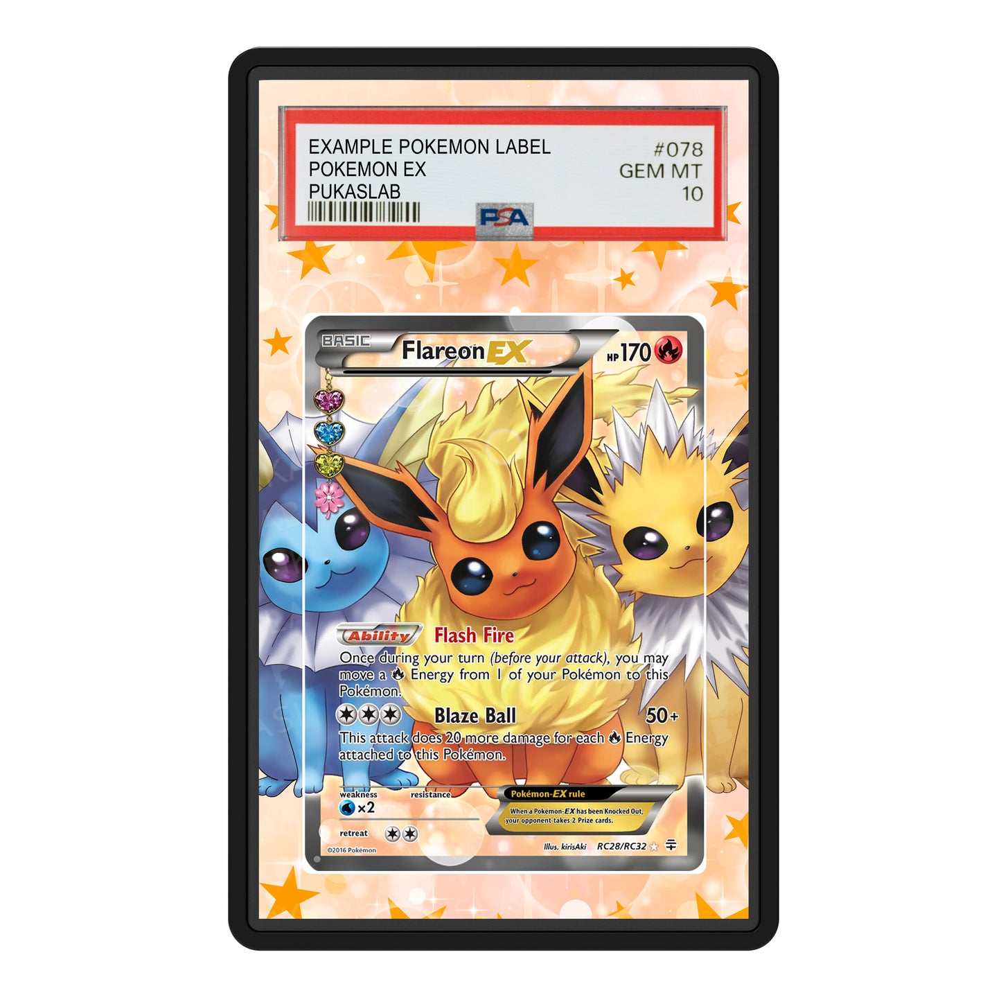 Flareon Ex RC28/RC32 Psa Slab Extended Art - Pukaslab