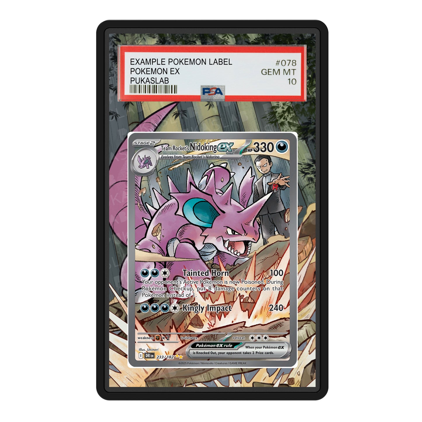 Team Rocket's Nidoking ex 233/182 Psa Slab Extended Art - Pukaslab