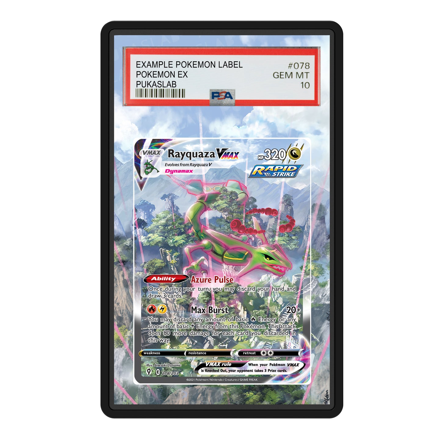 Rayquaza Vmax 218/203 Psa Slab Extended Art - Pukaslab
