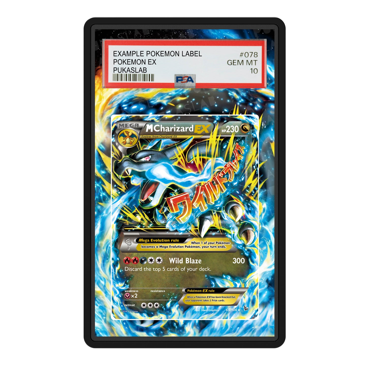 M Charizard 69/106 Psa Slab Extended Art - Pukaslab