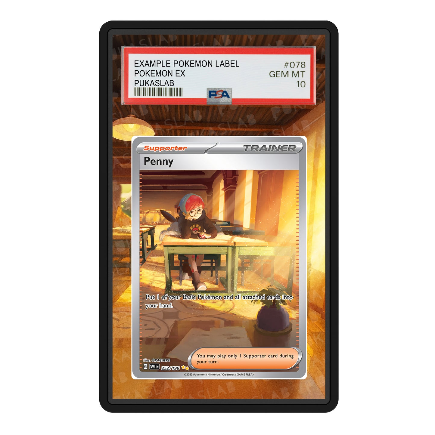 Penny Trainer 252/198 Psa Slab Extended Art - Pukaslab