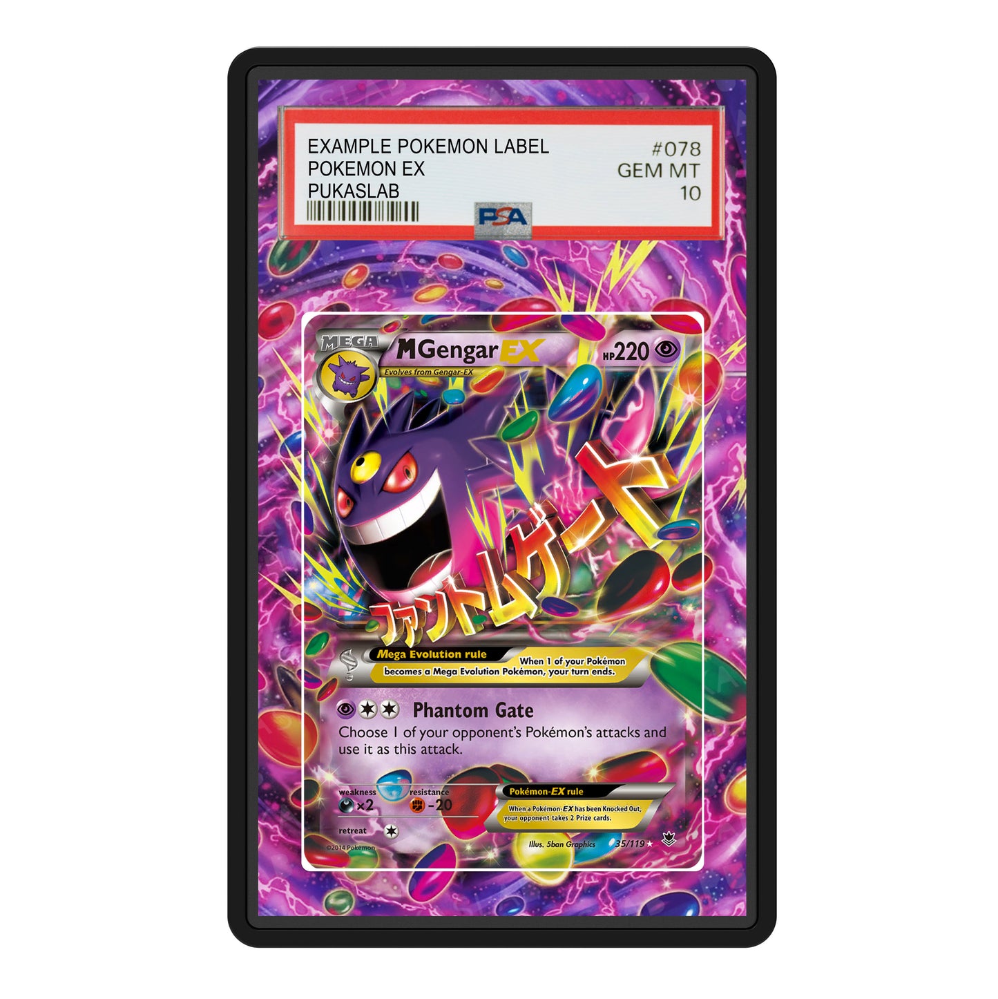 M Gengar Ex 35/119 Psa Slab Extended Art - Pukaslab