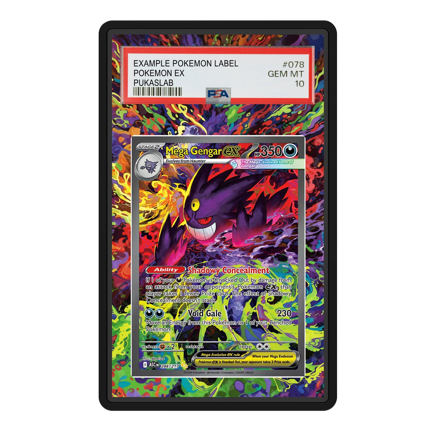 Mega Gengar Ex 284/217 Psa Slab Extended Art - Pukaslab