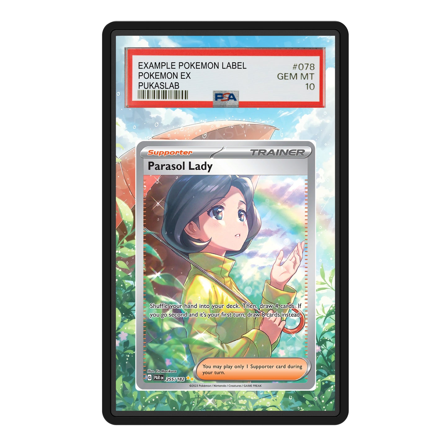 Parasol Lady Trainer 255/182 Psa Slab Extended Art - Pukaslab