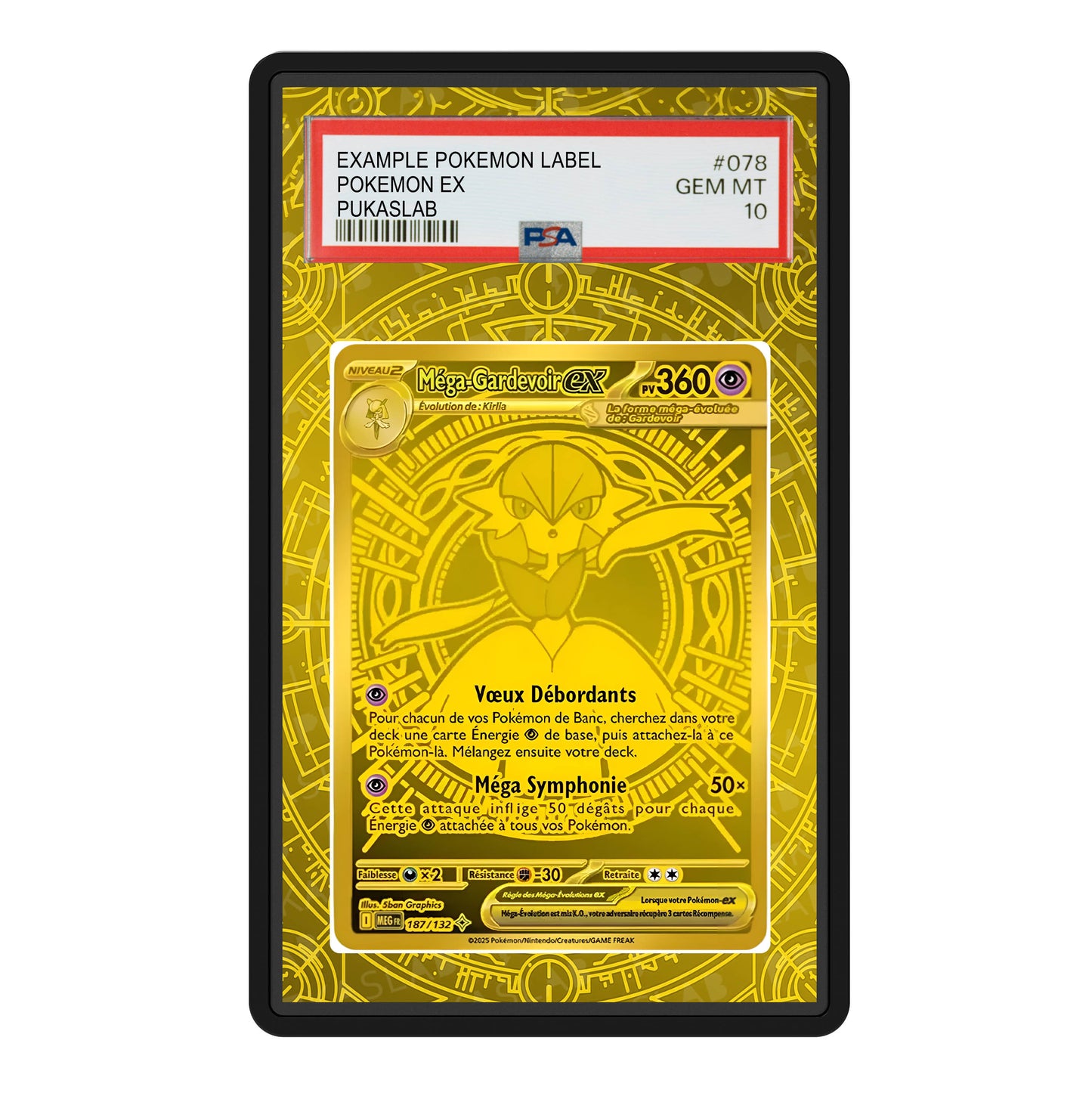 Mega Gardevoir Ex MUR Gold 187/132 Psa Slab Extended Art - Pukaslab