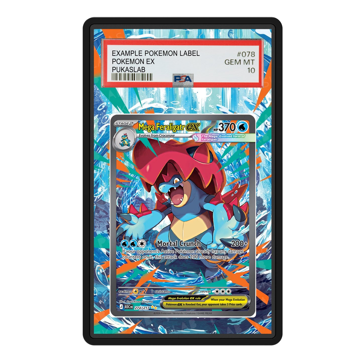 Mega Feraligatr Ex 274/217 Psa Slab Extended Art - Pukaslab