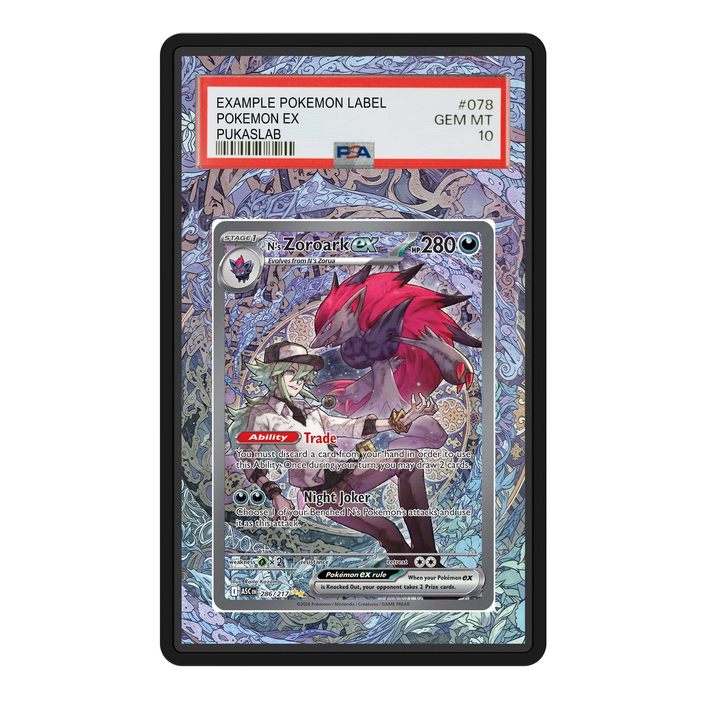 N 's Zoroark Ex 286/217 Psa Slab Extended Art - Pukaslab