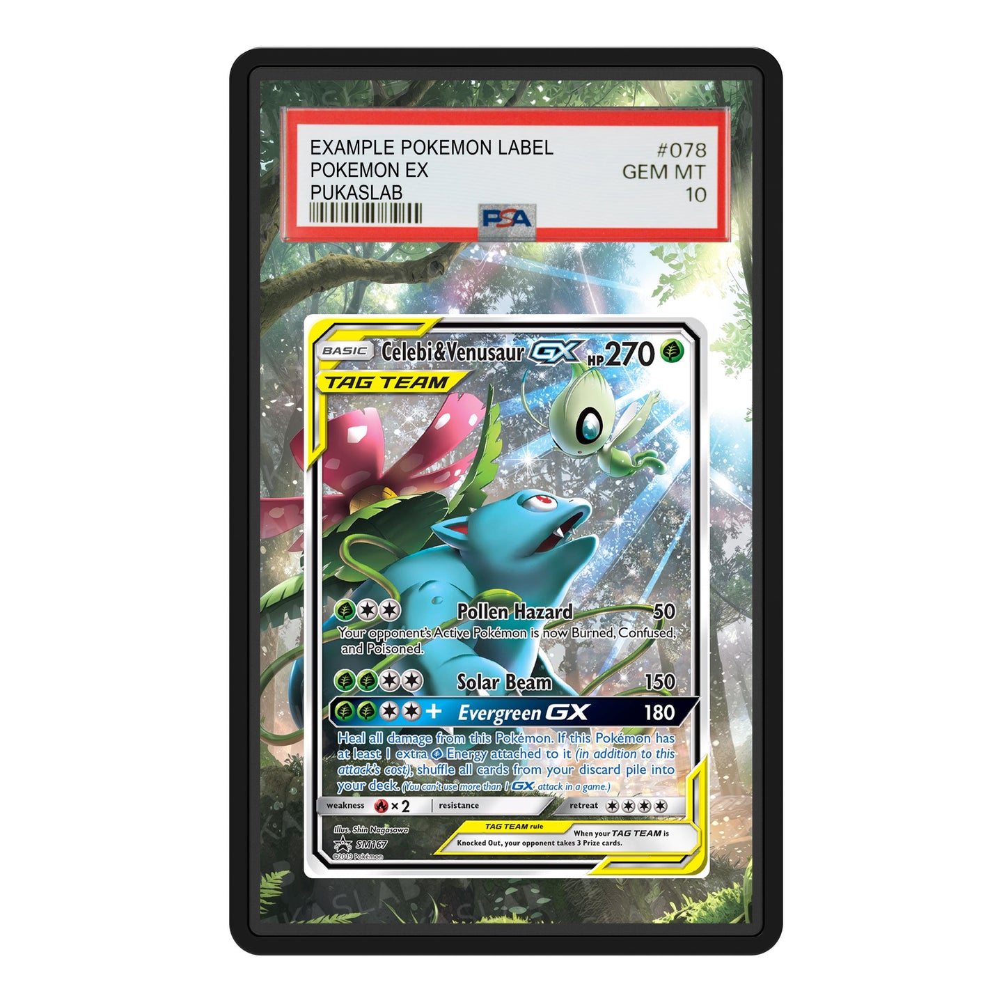Celebi & Venusaur Gx SM167 Psa Slab Extended Art - Pukaslab