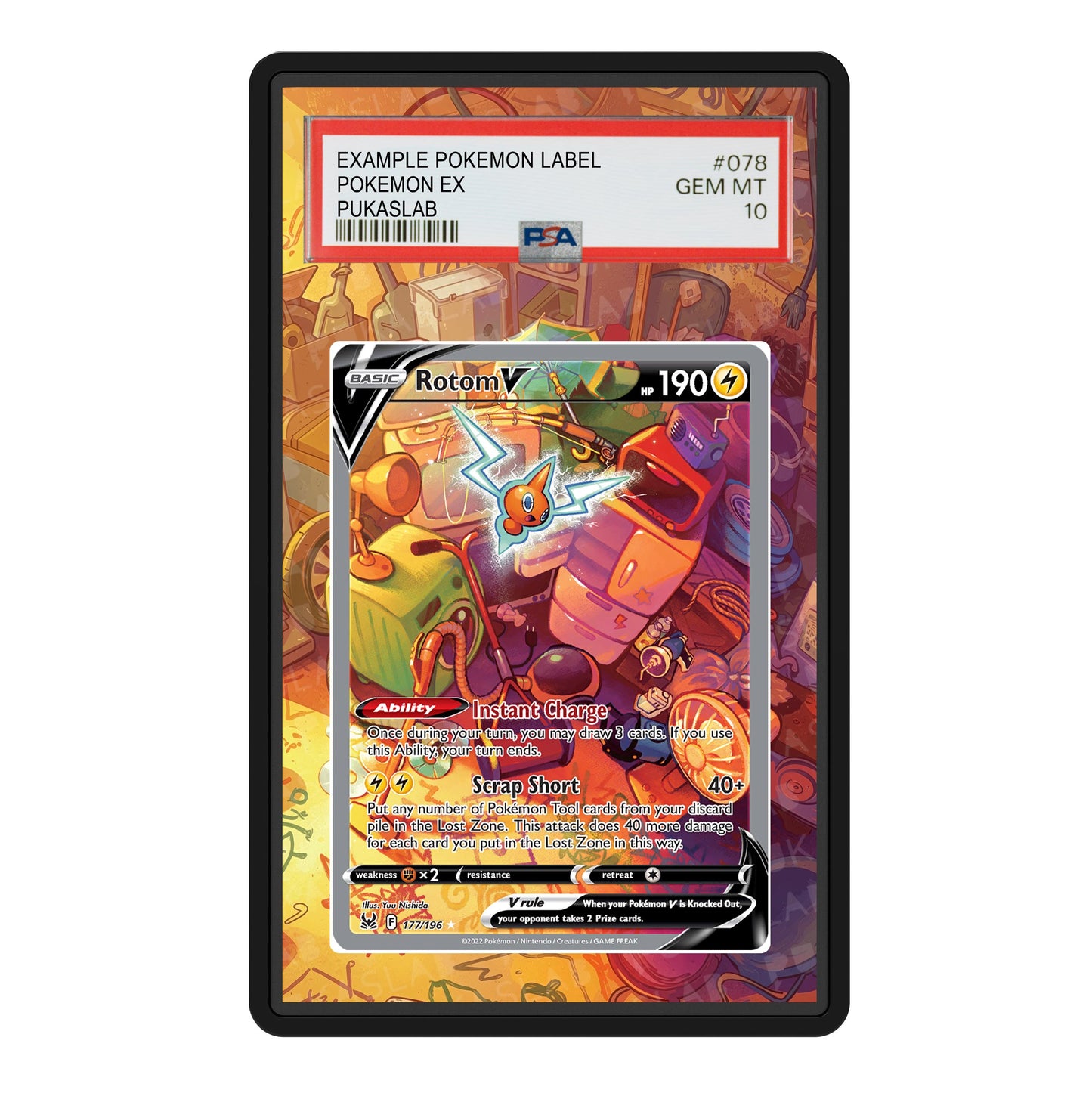 Rotom V 177/196 Psa Slab Extended Art - Pukaslab