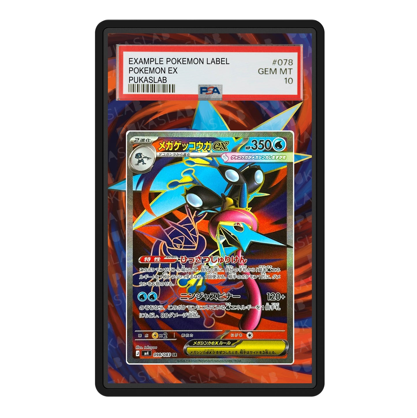 Mega Greninja Ex 098/083 Psa Slab Extended Art - Pukaslab