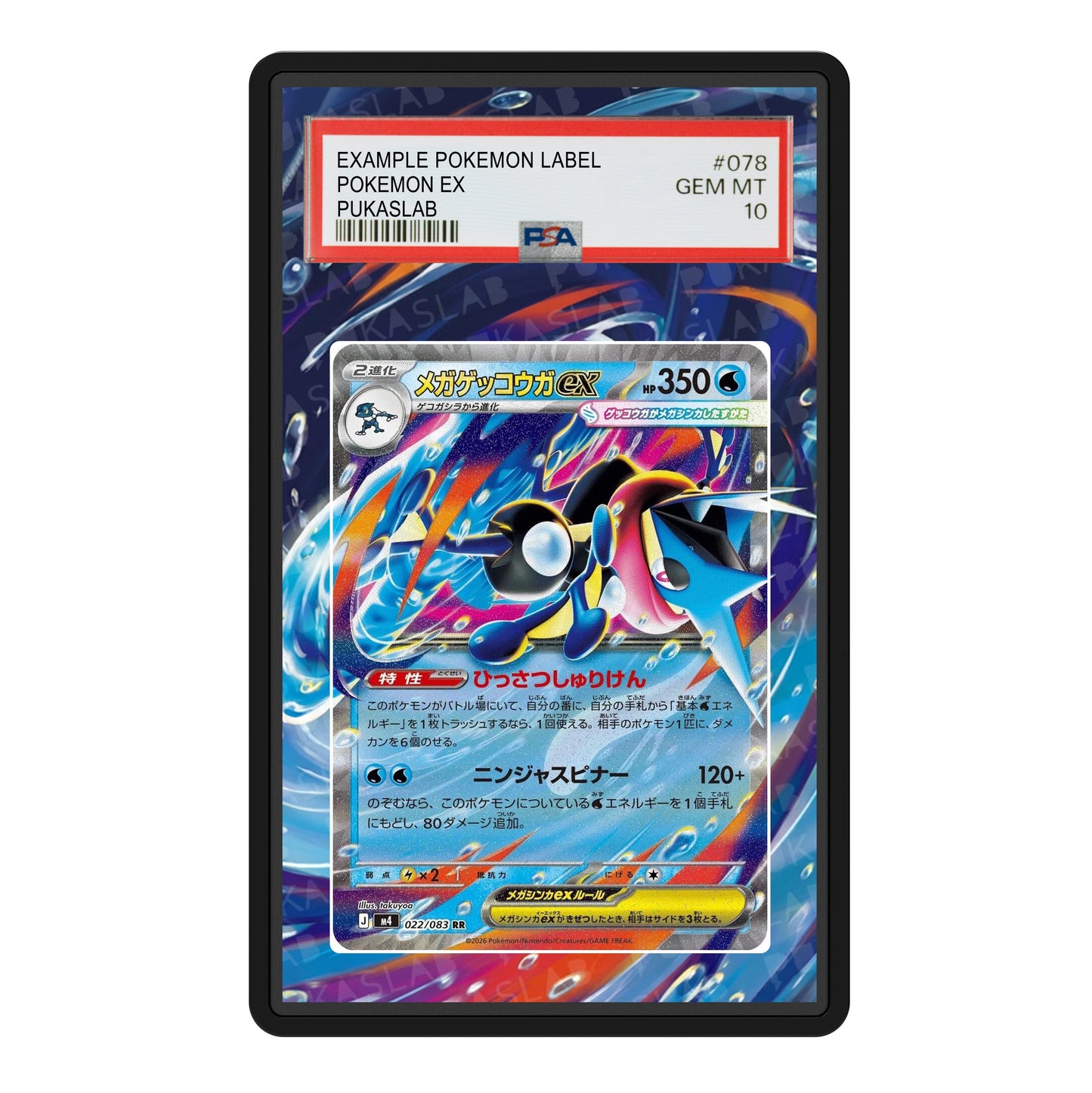Mega Greninja Ex 022/083 Psa Slab Extended Art - Pukaslab
