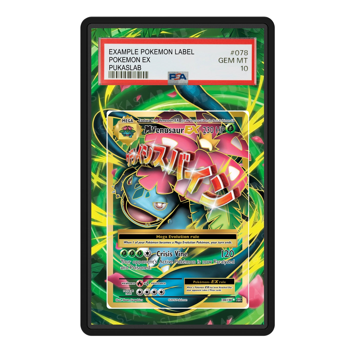 Mega Venusaur Ex 100/108 Psa Slab Extended Art - Pukaslab
