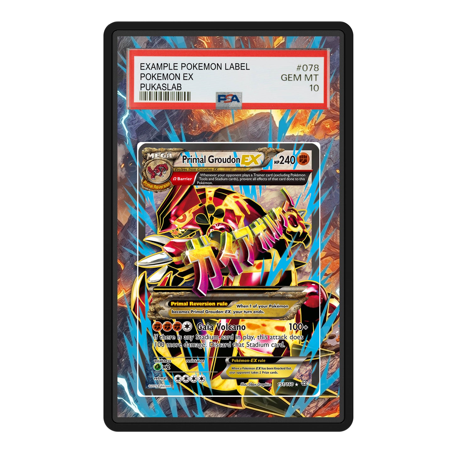 Primal Groudon Ex 151/160 Psa Slab Extended Art - Pukaslab
