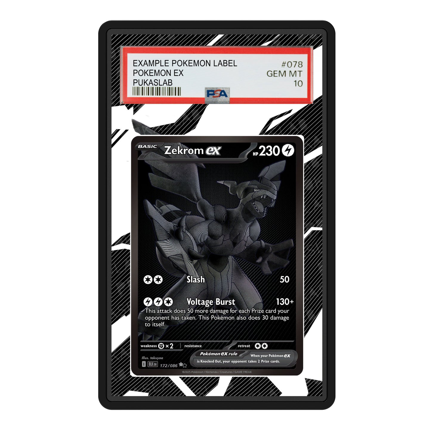 Zekrom Ex BWR 172/086 Psa Slab Extended Art - Pukaslab