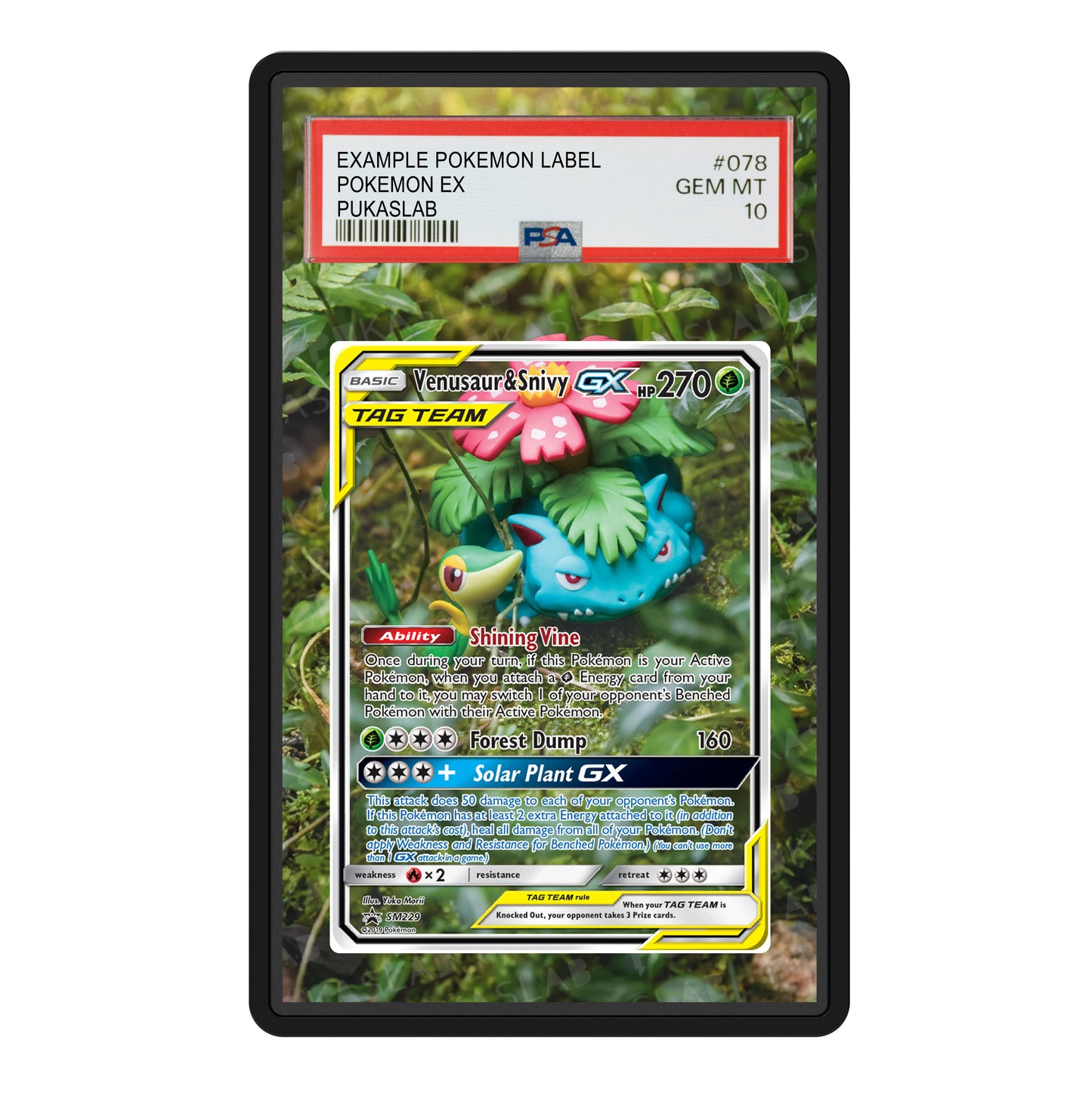 Venusaur & Snivy Gx SM229 Psa Slab Extended Art - Pukaslab