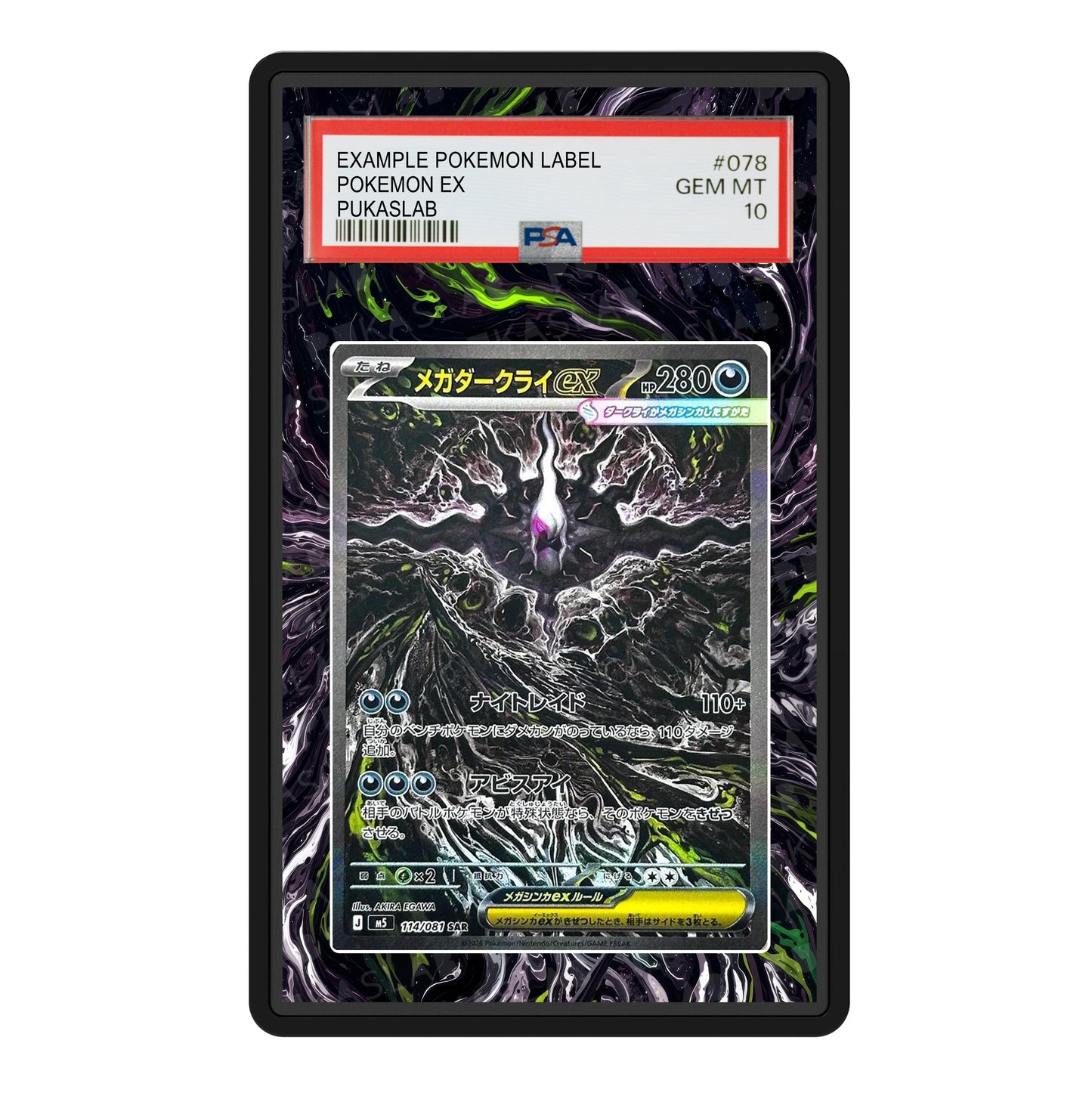 Mega Darkrai ex 114/081 Psa Slab Extended Art - Pukaslab