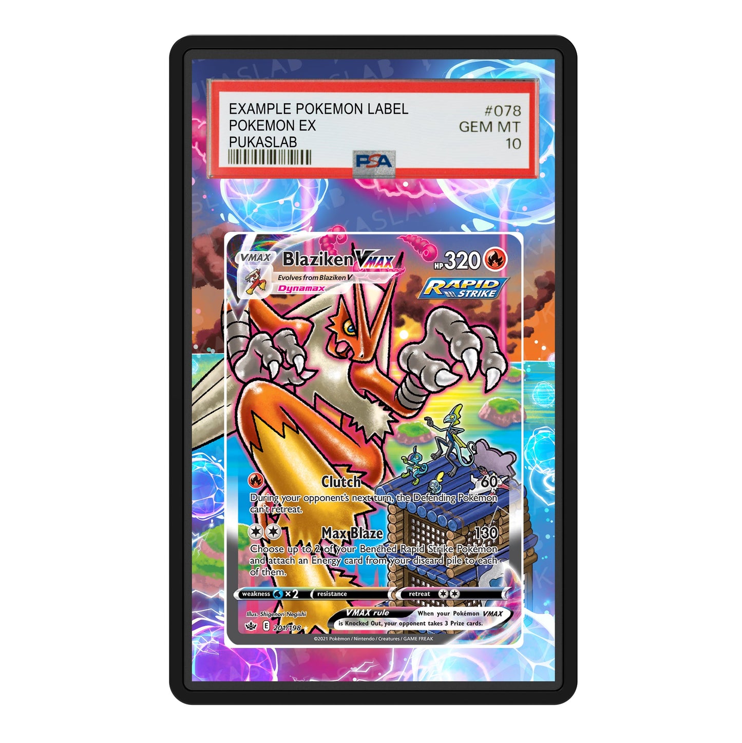Blaziken Vmax 201/198 Psa Slab Extended Art - Pukaslab