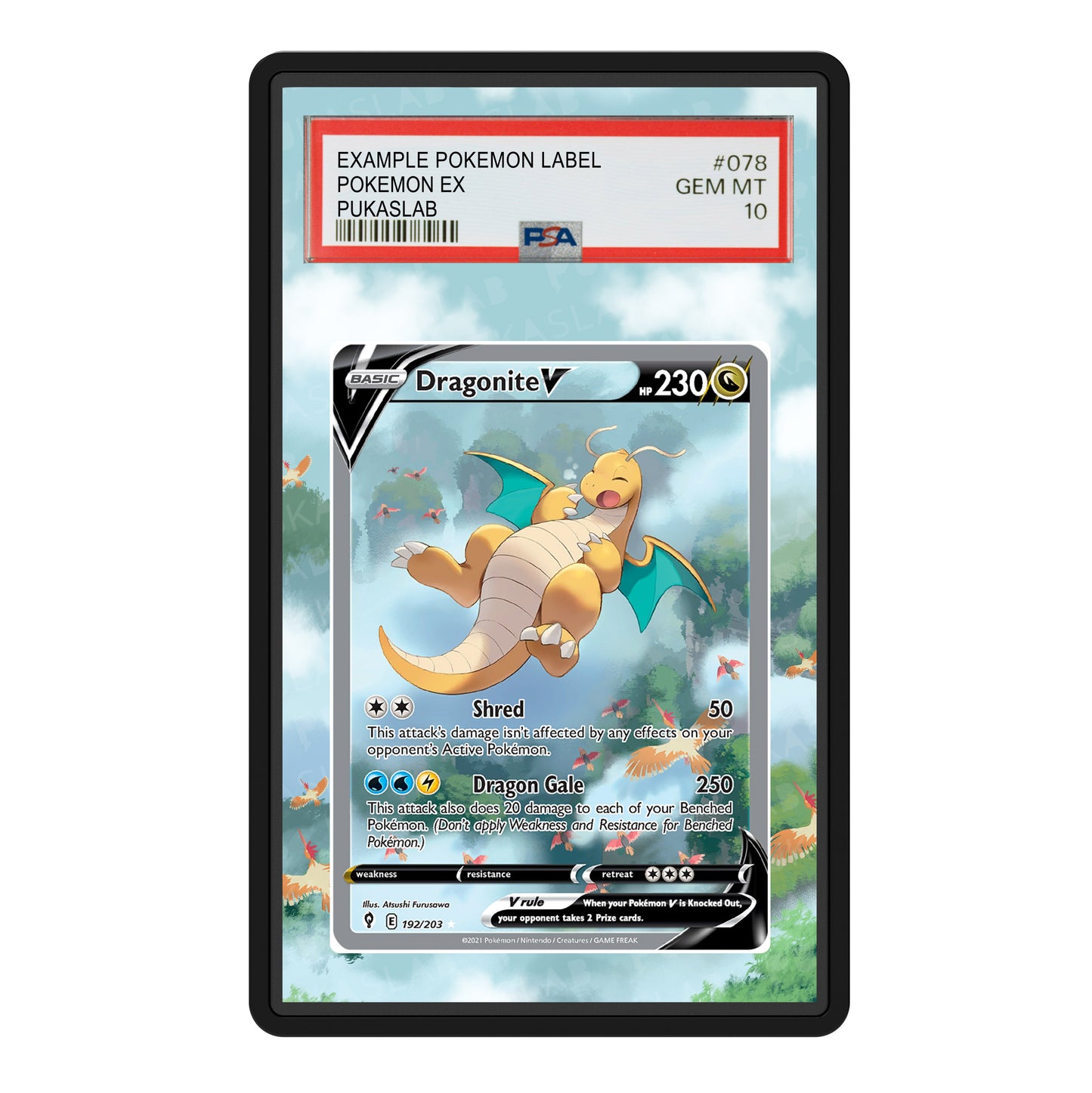 Dragonite V 192/203 Psa Slab Extended Art - Pukaslab