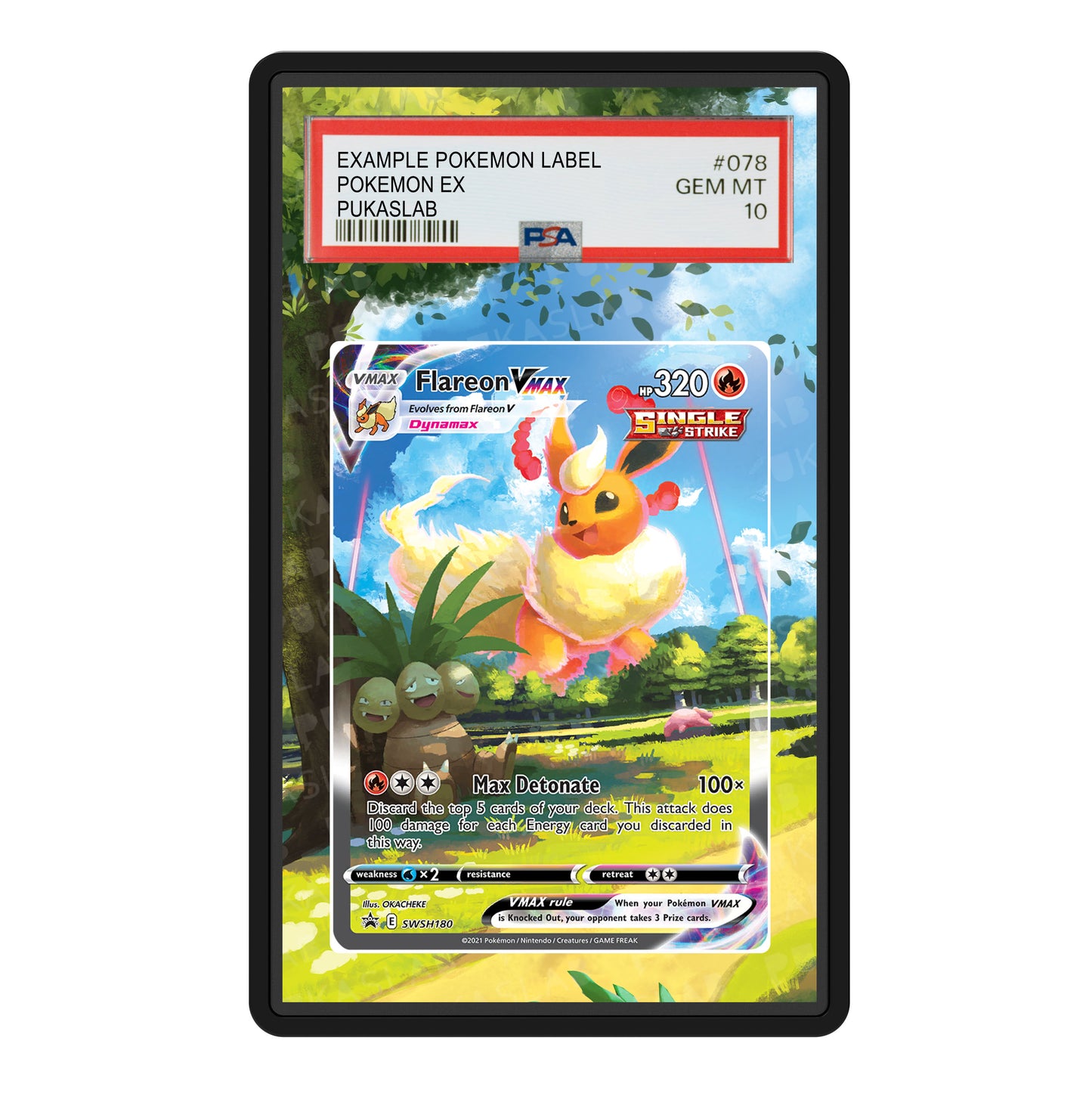 Flareon Vmax SWSH180 Psa Slab Extended Art - Pukaslab