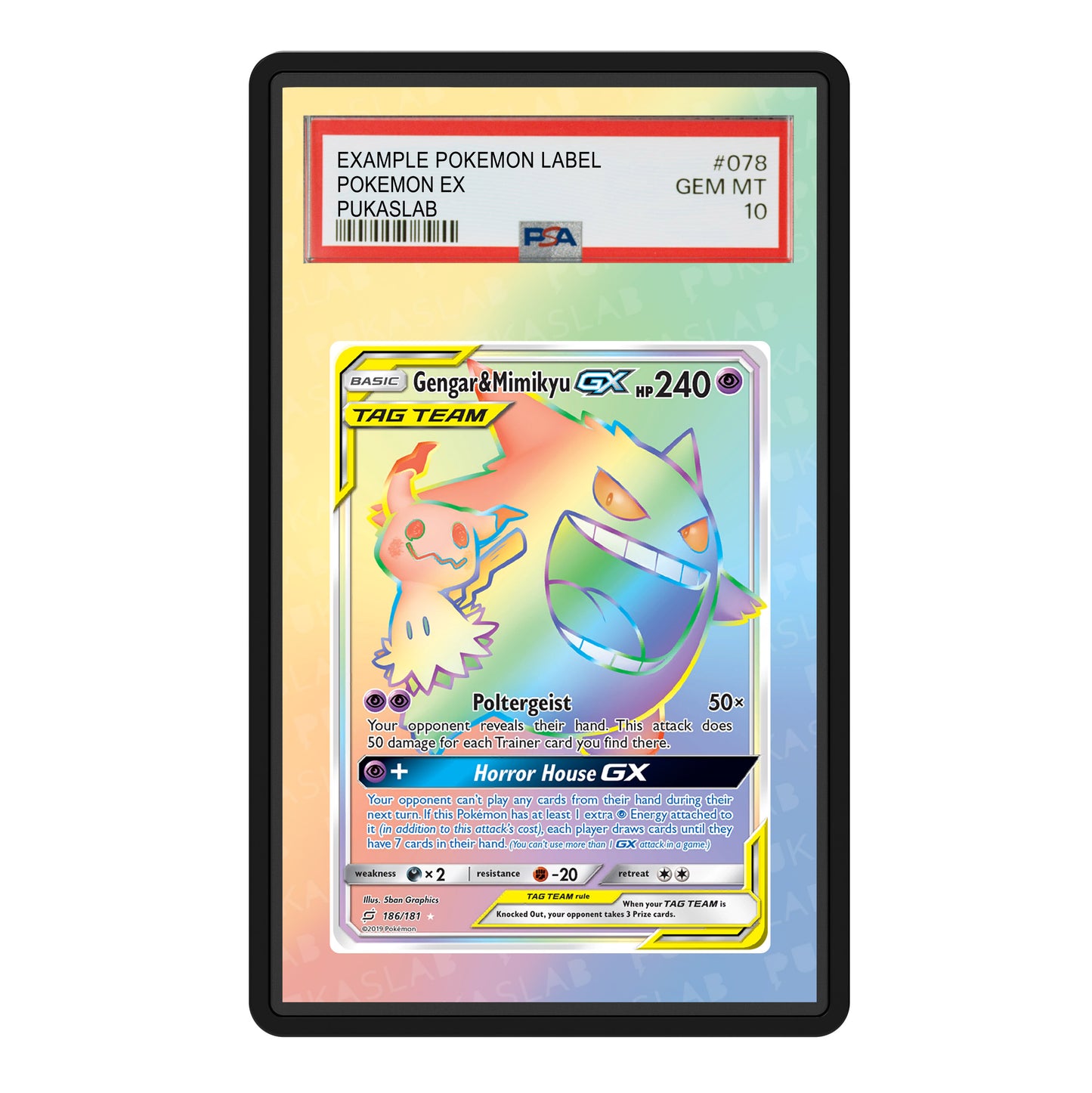 Gengar & Mimikyu GX Psa Slab Extended Art - Pukaslab