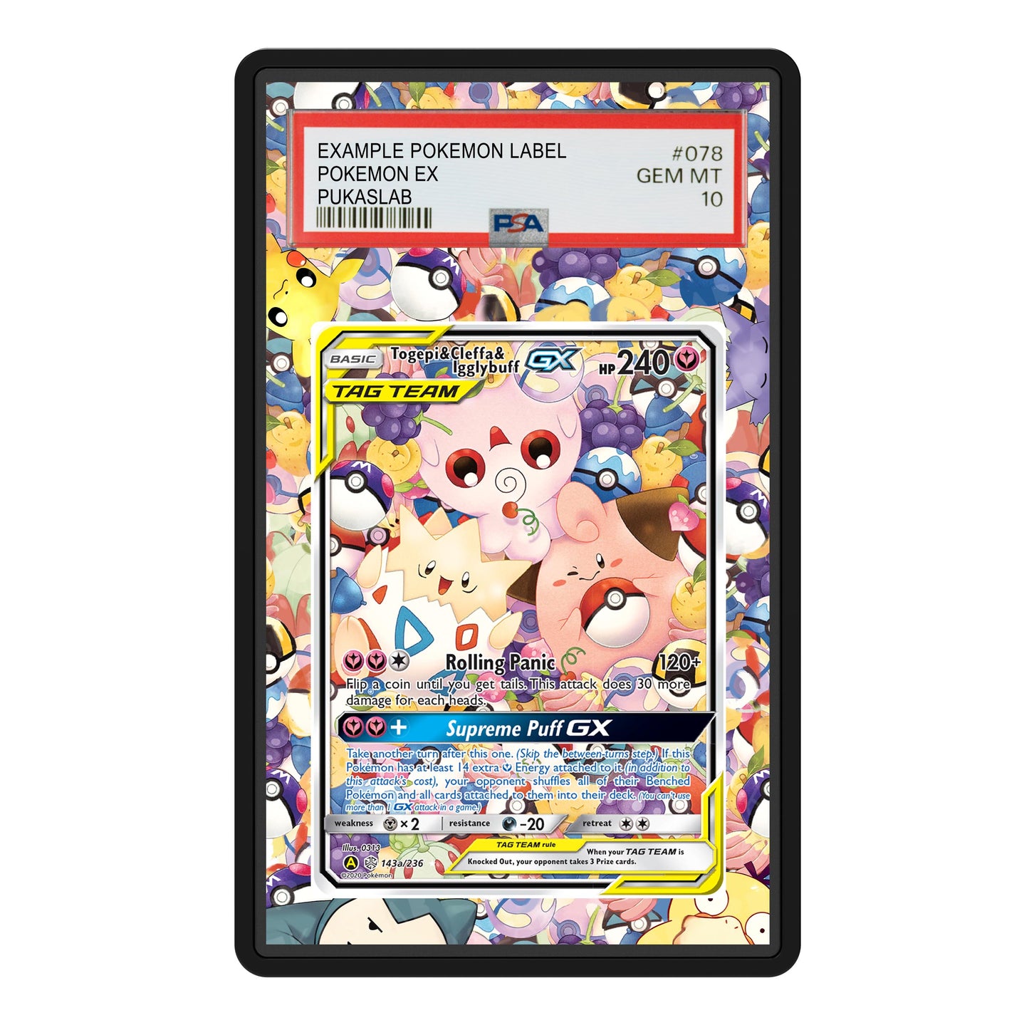 Togepi & Cleffa & Igglybuff Gx 143a/236 Psa Slab Extended Art - Pukaslab
