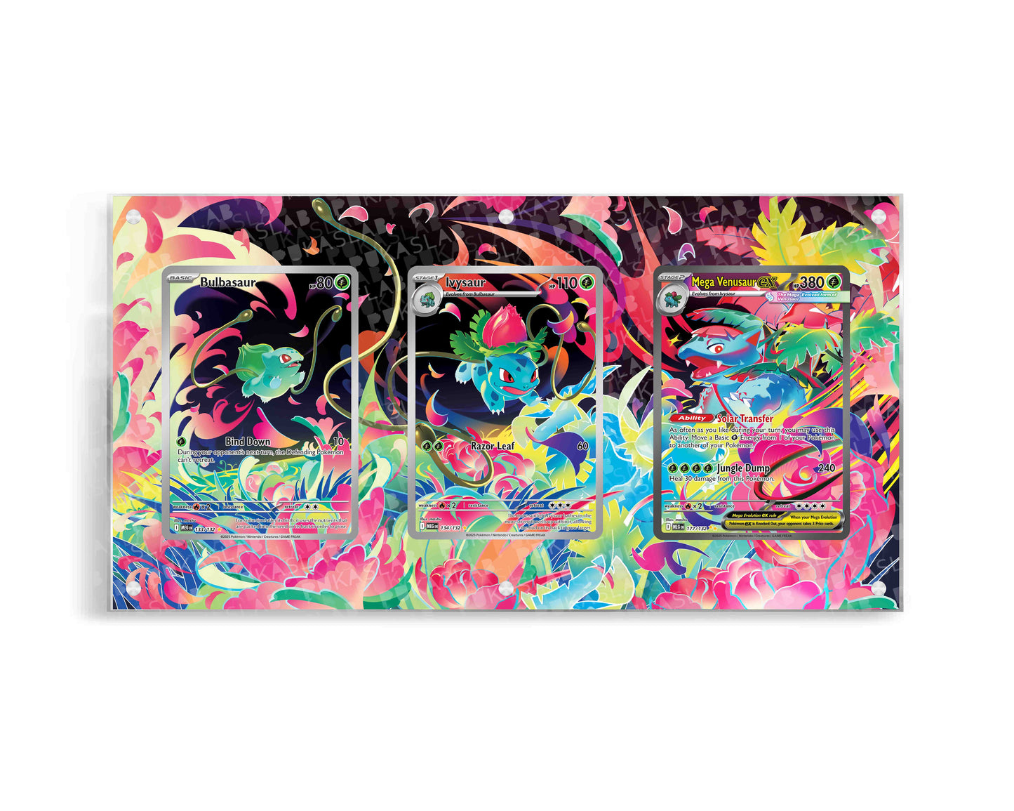 Bulbasaur, Ivysaur, and Venusaur Mega Evolution Triple Extended Art Case