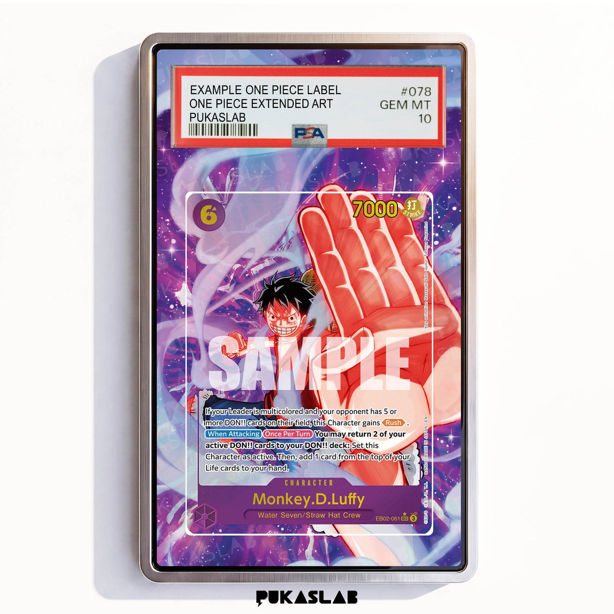Monkey D. Luffy EB02-061 Sec 3 PSA One Piece Extended Art - Pukaslab