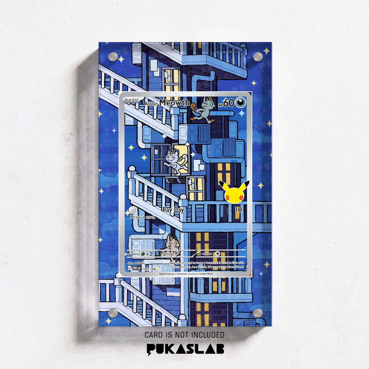 Alolan Meowth 139 30th Extended Art Magnetic Case- Pukaslab