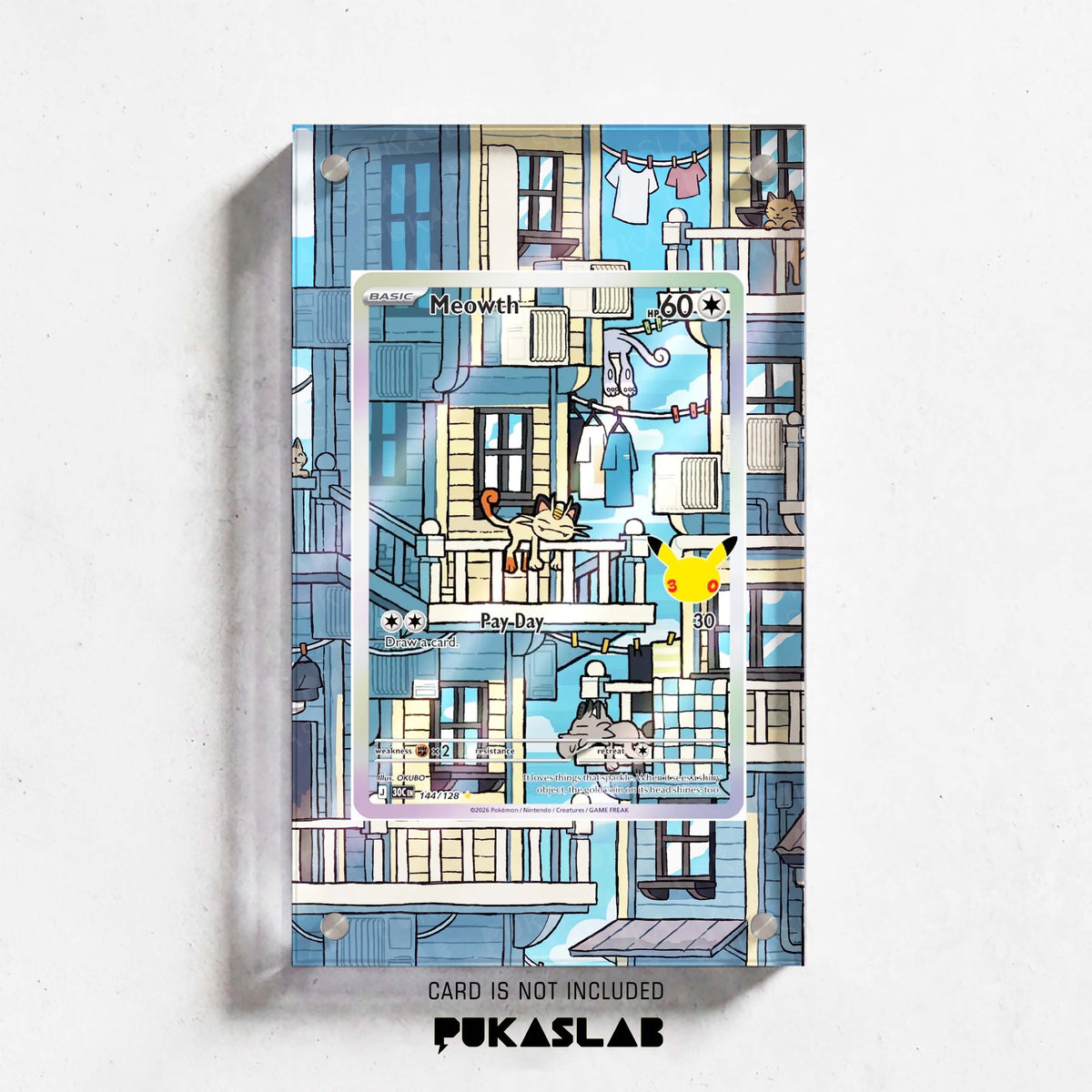 Meowth 144 30th Extended Art Magnetic Case- Pukaslab