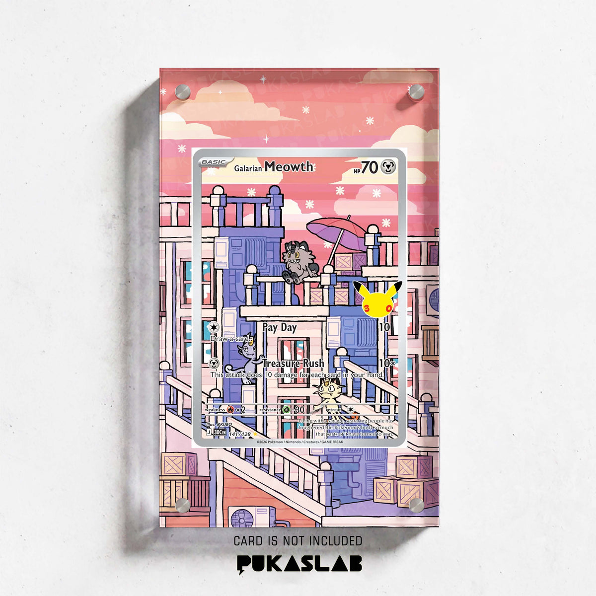 Galarian Meowth 141 30th Extended Art Magnetic Case- Pukaslab
