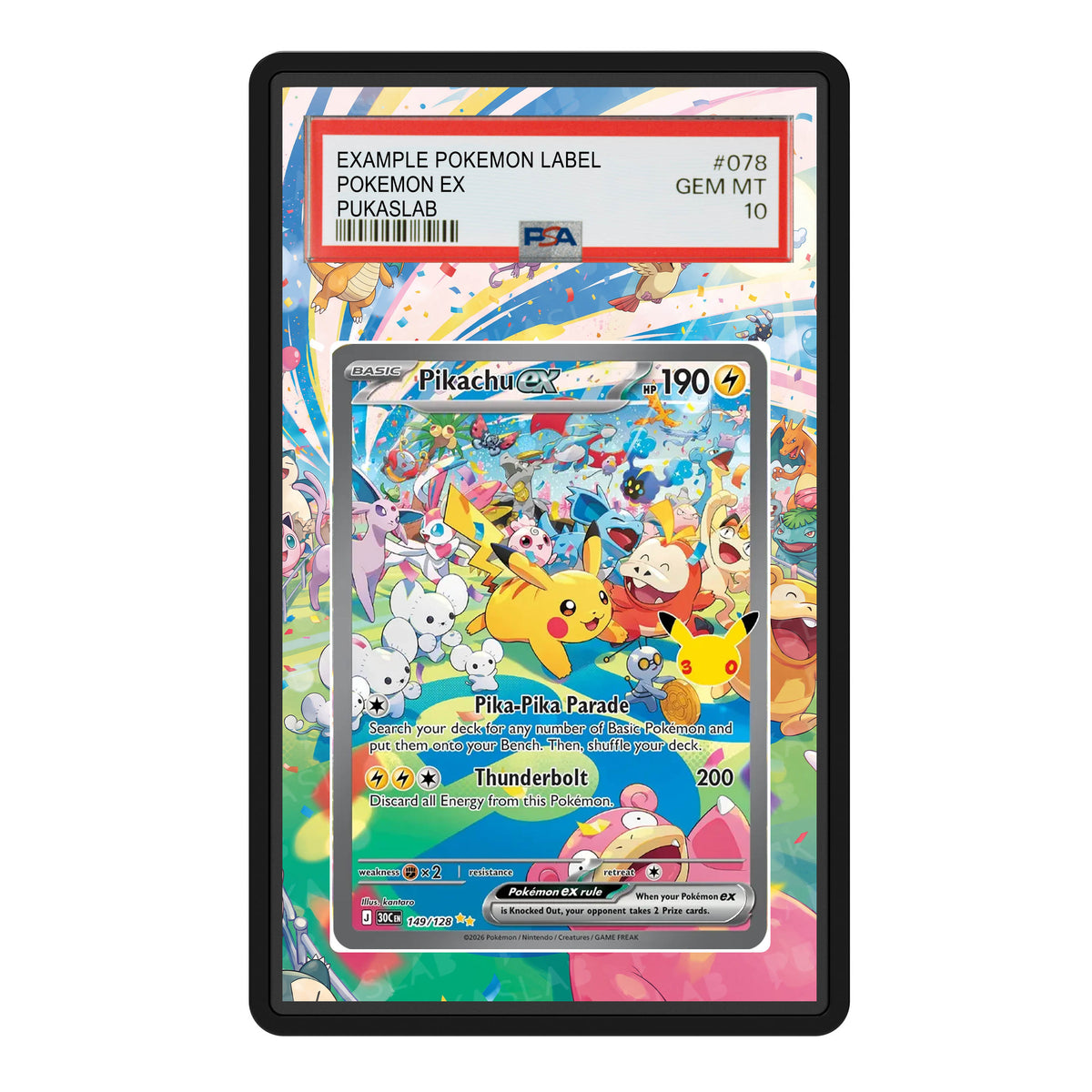 Pikachu ex 149 30th PSA Extended Art - Pukaslab