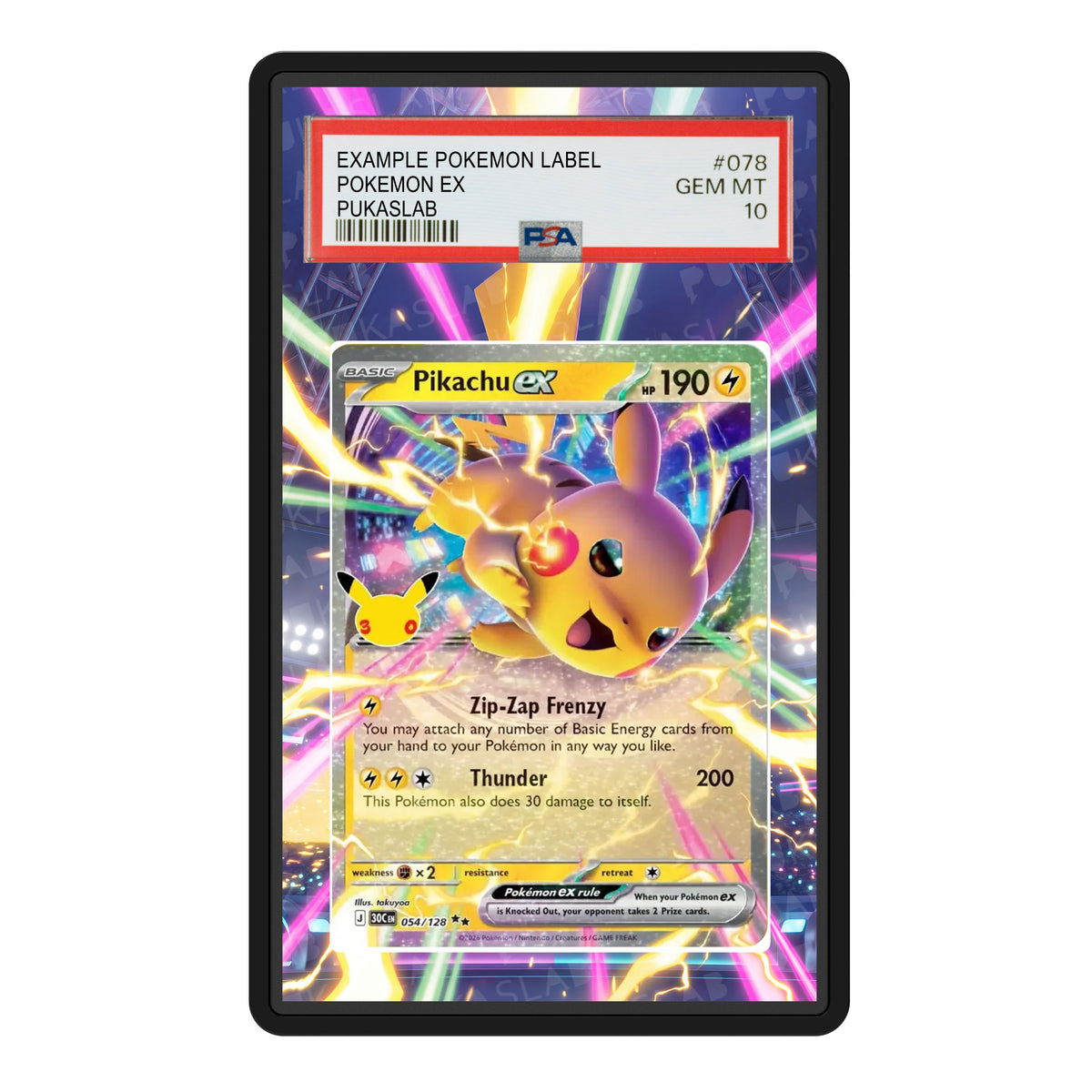Pikachu ex 54 30th PSA Extended Art - Pukaslab