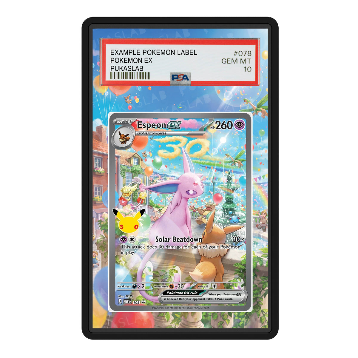 Espeon ex 108 30th PSA Extended Art - Pukaslab
