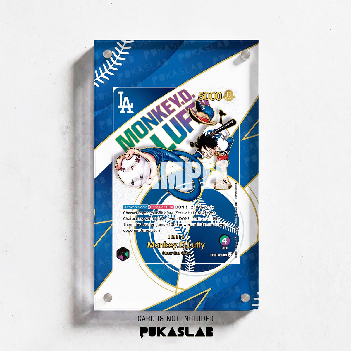 Monkey D. Luffy Dodgers Baseball Card EB02-010 L Extended Art - Pukaslab
